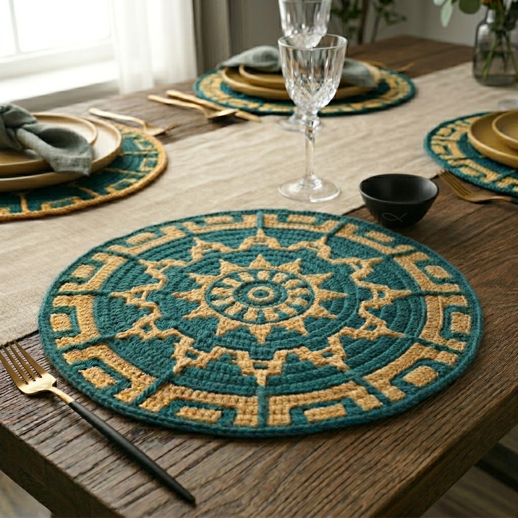 Manta Diamantes em Mosaico Crochet