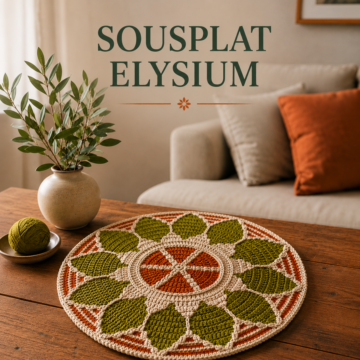 Sousplat Elysium em uma composição de mesa