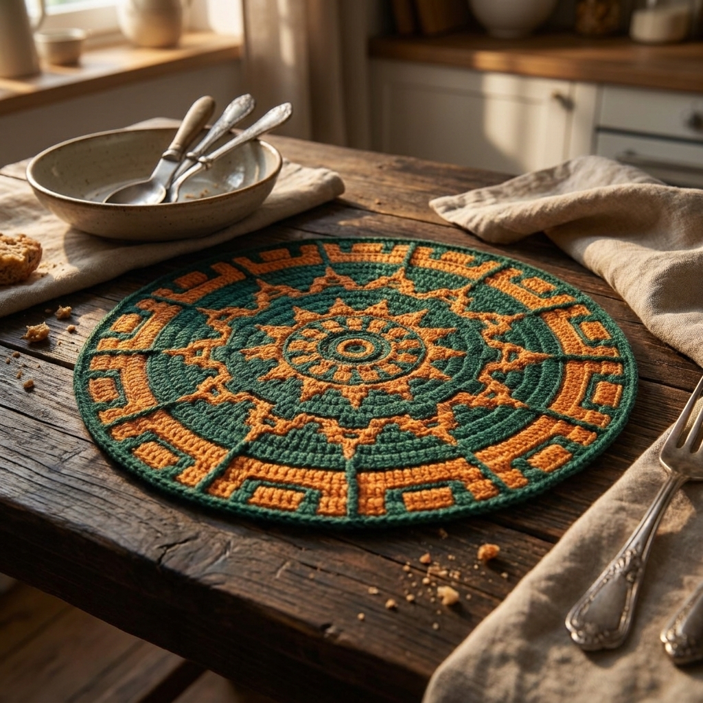 Aplique em Mosaico Crochet