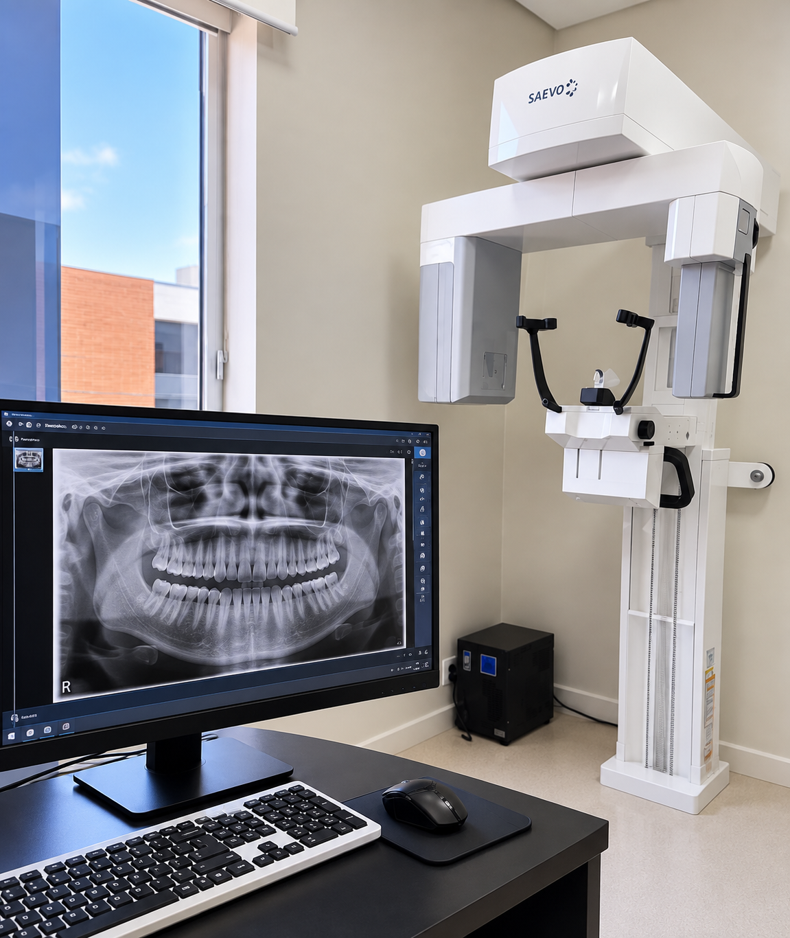 Aparelho de radiografia panorâmica da OdontoCentro em Botucatu, usado na documentação ortodôntica
