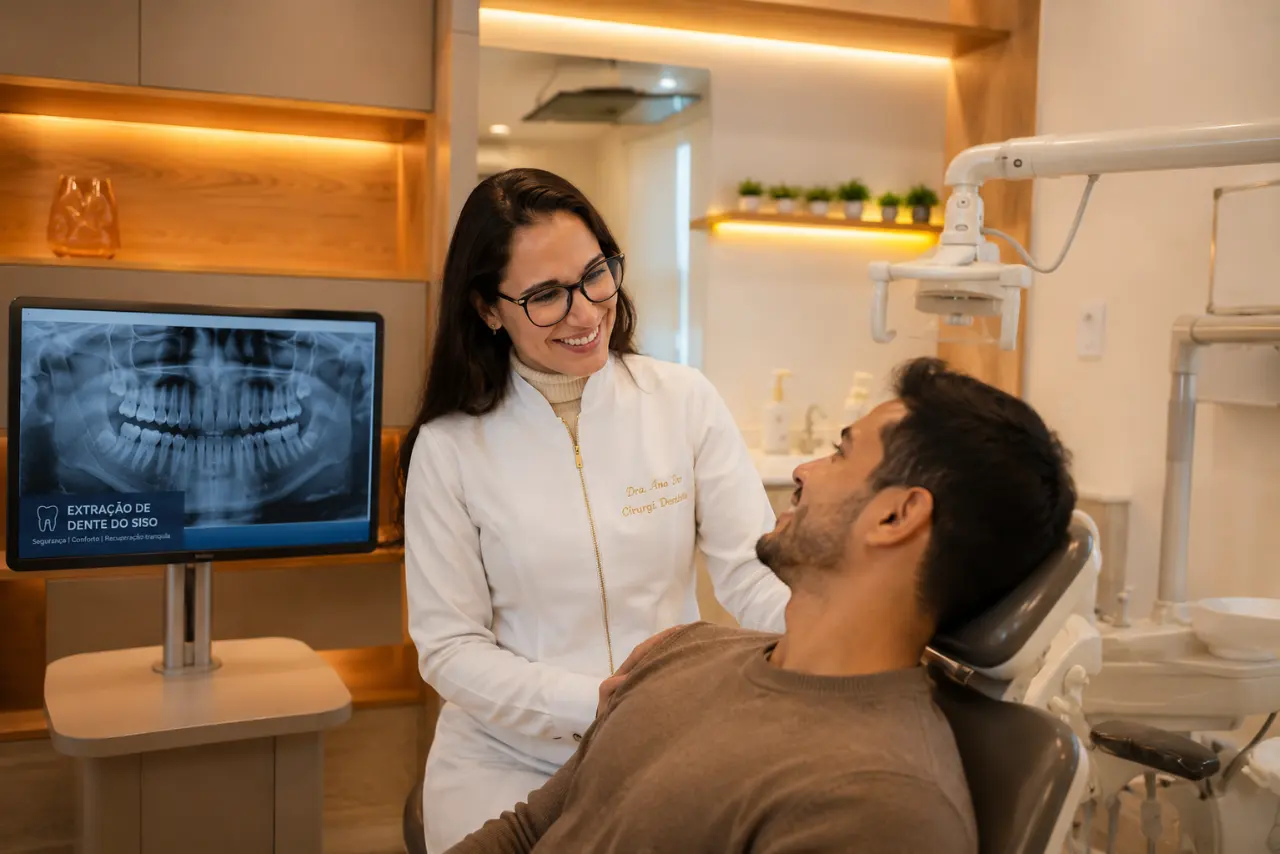 Paciente conversando com dentista na avaliação da OdontoCentro