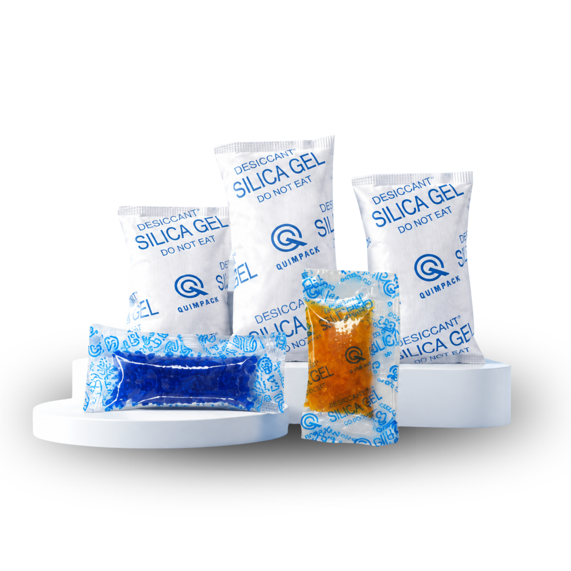 Composição de sachês de Sílica Gel Quimpack em Papel TNT e Filme BOPP